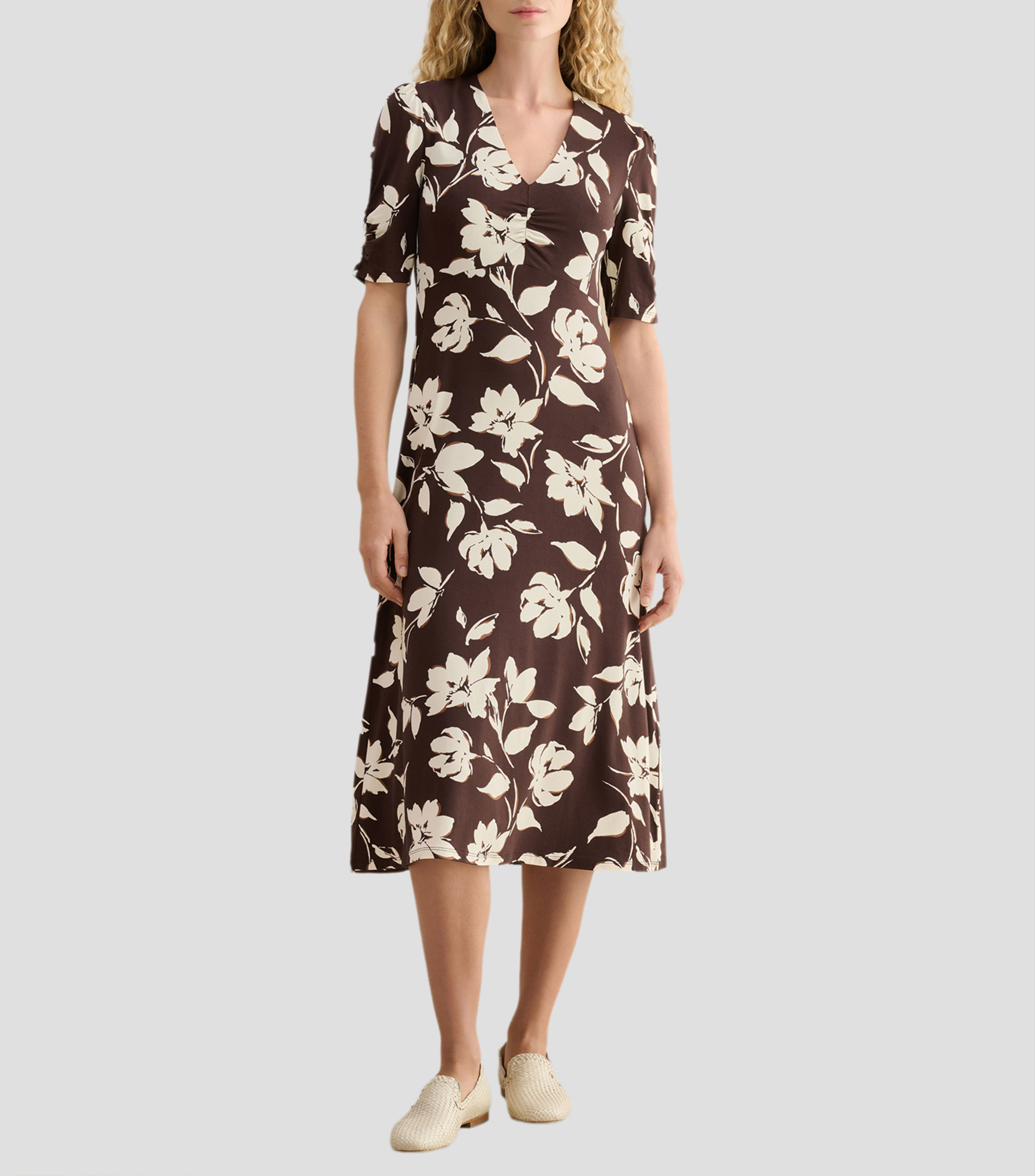 Vestido midi estampado Mujer